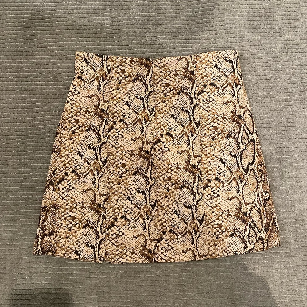 REFORMATION Snake Skin Mini Skirt
